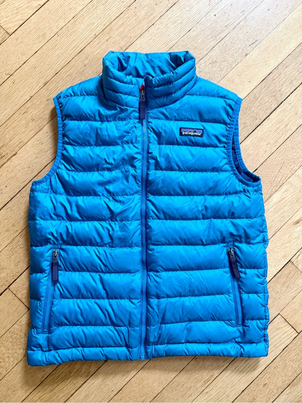 Patagonia Kids Blue Down Vest Size 12 Like New